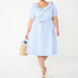 Draper James Blue Gingham Midi Dress